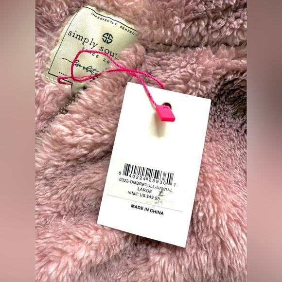 NWT Simply Southern Ombré Pullover Soft Sherpa Sweater Jacket Size Large - Picture 13 of 15